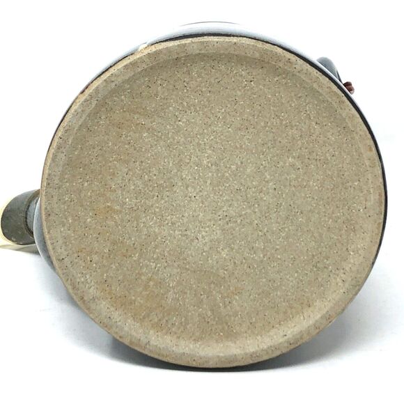 Vintage Studio Art Pottery Tea Set Bamboo Design Stoneware Teapot & 4 Cups Mugs - Picture 13 of 16